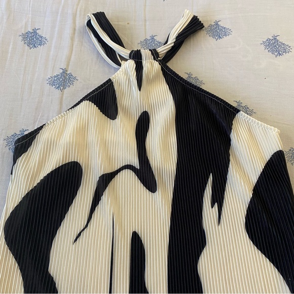 Women's Pleated Halter Mini Dress, Summer Beach Cocktail Dress Short Outfits - Picture 11 of 12